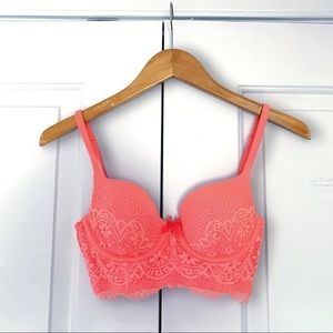 Victoria’s Secret Neon Pink Lace Corset Bra